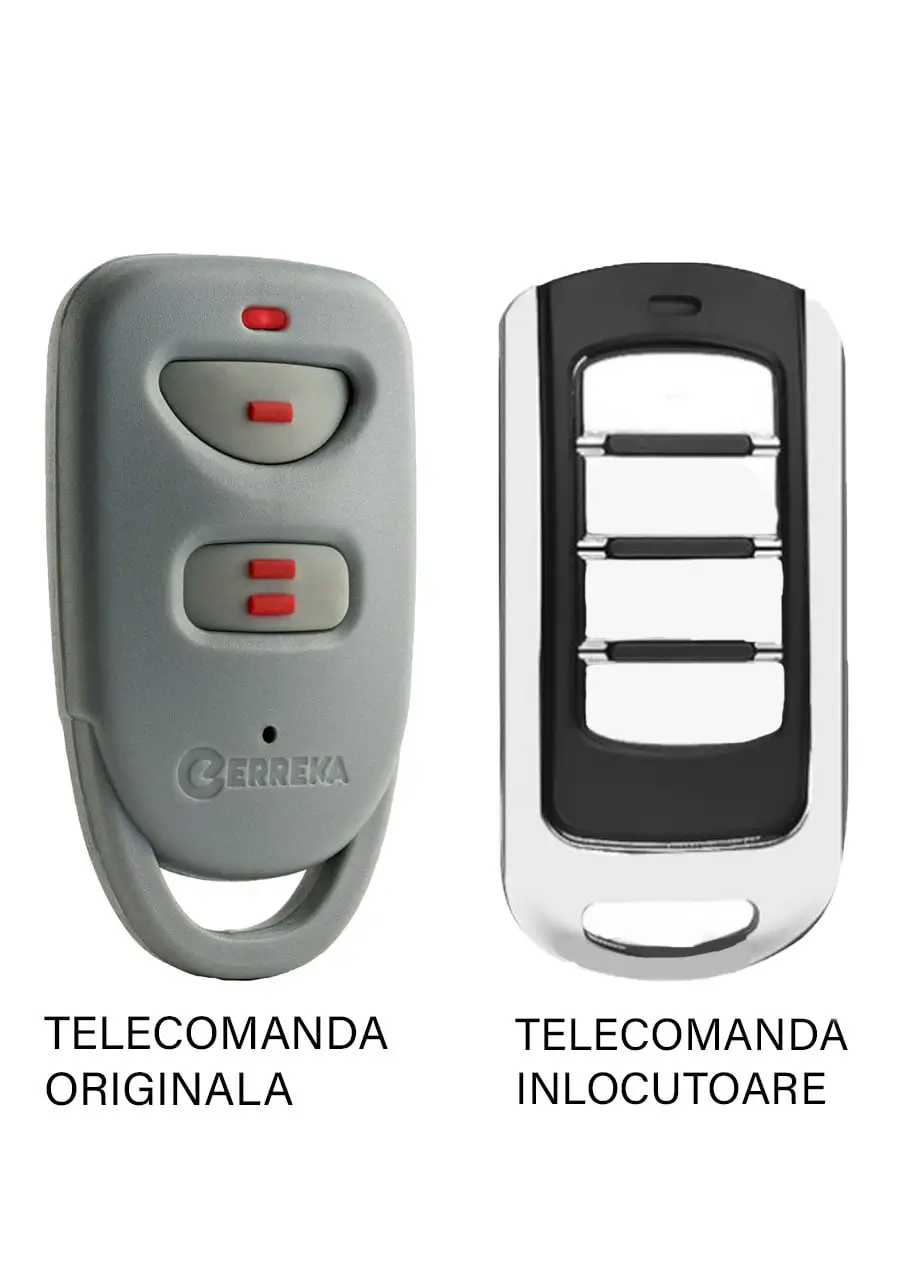 Telecomanda inlocuitoare poarta garaj Erreka Lira de doua si patru canale/ cod saritor/ 433.92MHz (813-1)