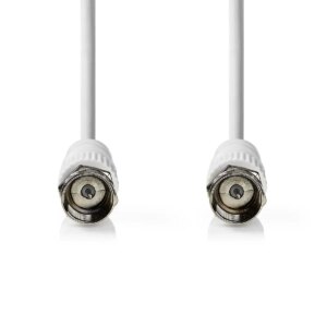 Cablu antena si satelit F tata - F tata 10m dublu ecranat alb Nedis CSGL41000WT100 Cablu Antena Si Satelit F Tata F Tata 10m Dublu Ecranat Alb Nedis Csgl41000wt100