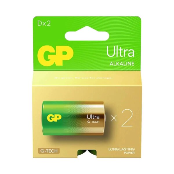 Set 2 baterii alkaline Ultra GP R20 tip D 2buc GP13AU-PGB2 Set 2 baterii alkaline Ultra GP R20 tip D 2buc GP13AU-PGB2