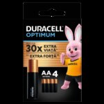 Set baterii alcaline AA R6 DURACELL OPTIMUM 4buc MX1500