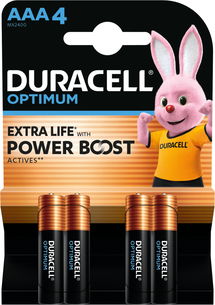 Set baterii alcaline DURACELL OPTIMUM AAA R03 4buc MX2400