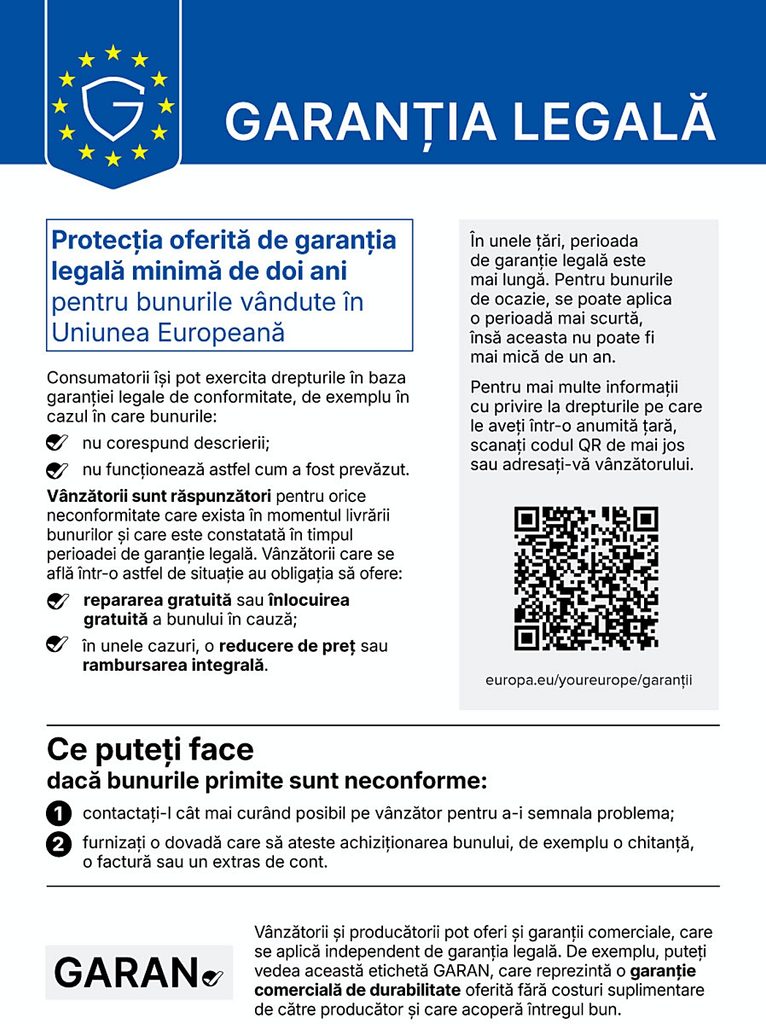 Garanţii și service Garantia legala de conformitate