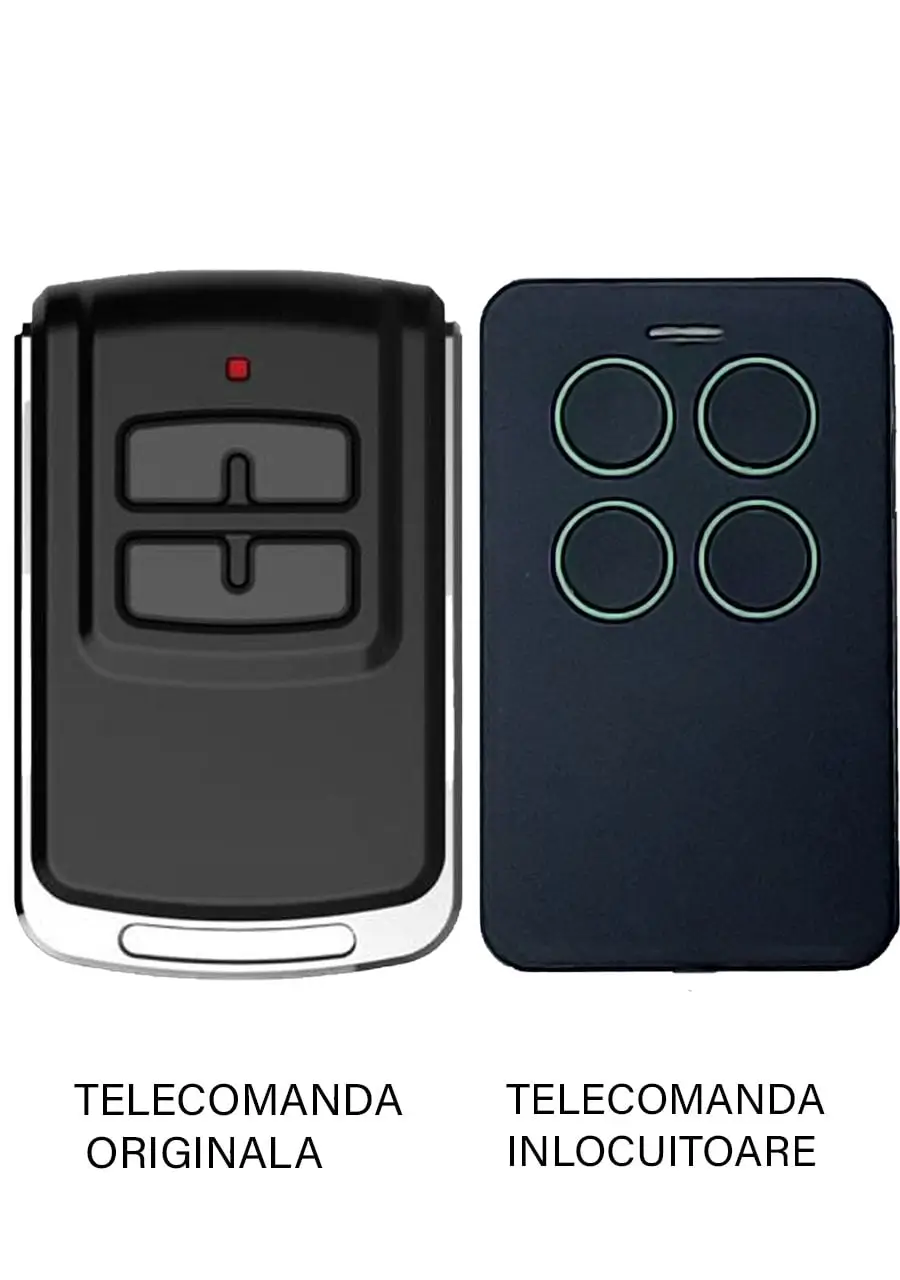 Telecomanda inlocuitoare poarta garaj 4 butoane 433Mhz cod saritor compatibila automatizari Hiland-T4301 (835-1)
